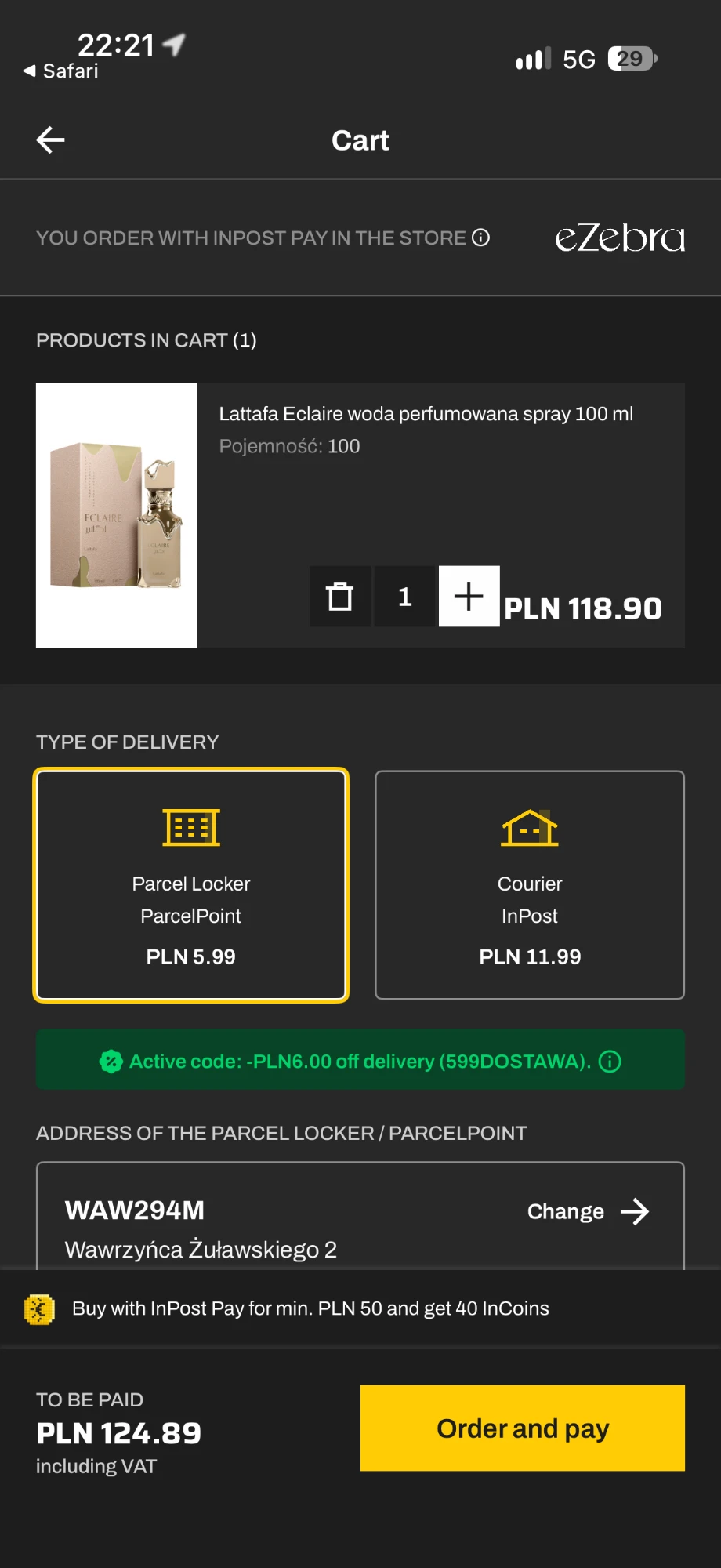 InPost Pay cart